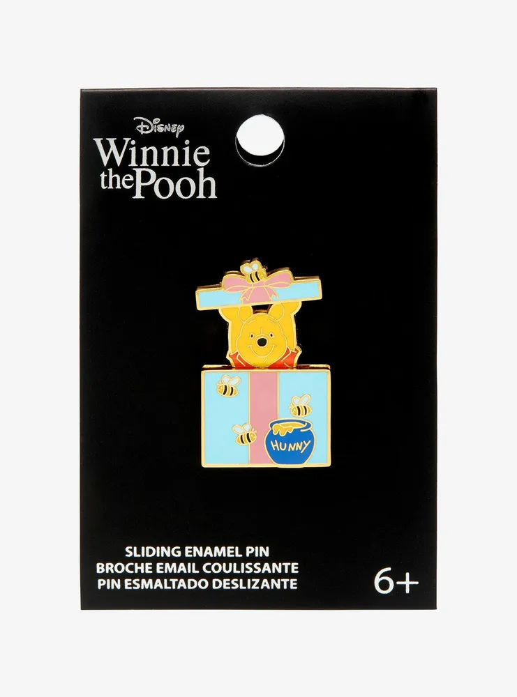 Loungefly Disney Winnie the Pooh Present Sliding Enamel Pin - BoxLunch Exclusive