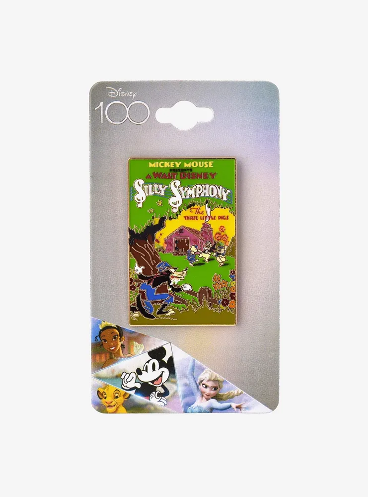 Disney 100 Mickey Mouse Silly Symphony The Three Little Pigs Poster Enamel Pin - BoxLunch Exclusive