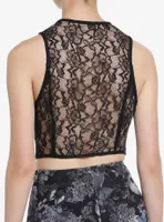 Thorn & Fable Black Lace Back Girls Vest