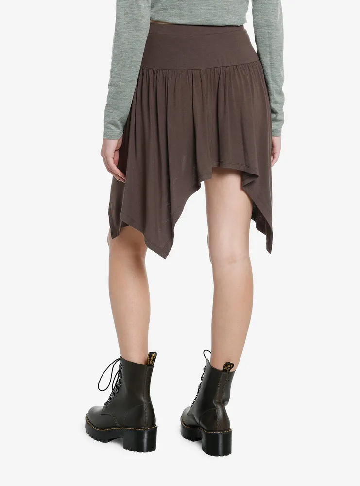 Thorn & Fable Grey Ruched Front Mini Skirt