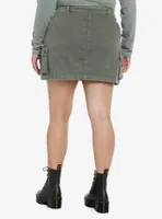 Army Green Hardware Strap Utility Skirt Plus