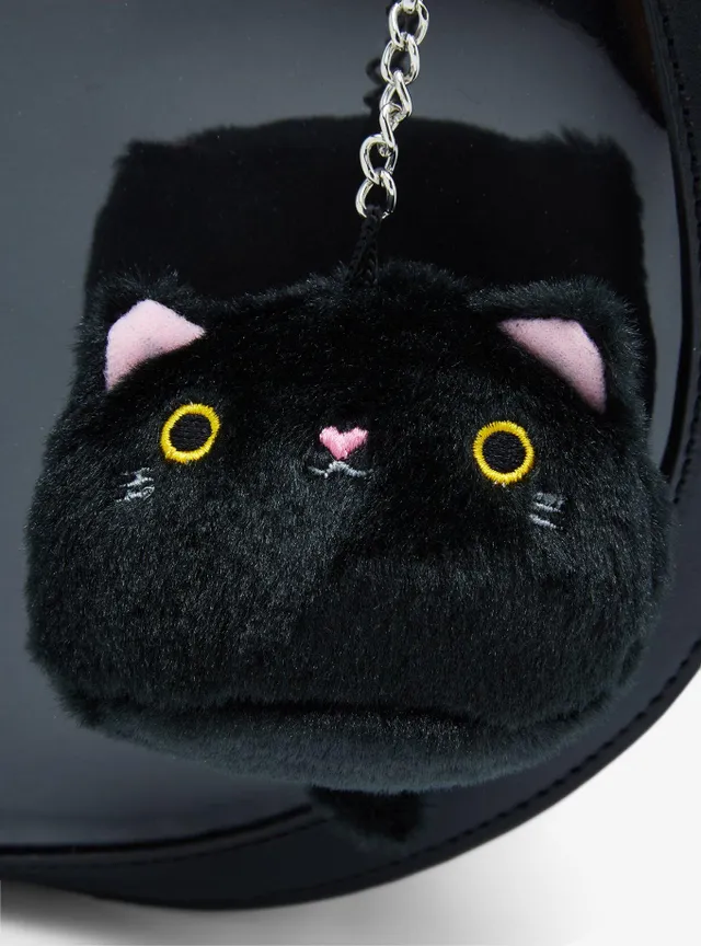 Black Cat Leatherette Crossbody Bag