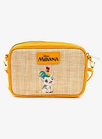 Disney Moana Embroidered Skirt Pattern Straw Crossbody Bag