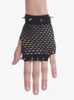 Studded Fishnet Fingerless Gloves