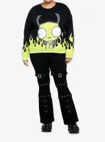 Invader Zim GIR Green Flame Girls Sweatshirt Plus