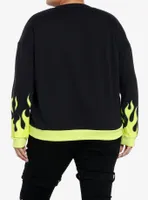 Invader Zim GIR Green Flame Girls Sweatshirt Plus