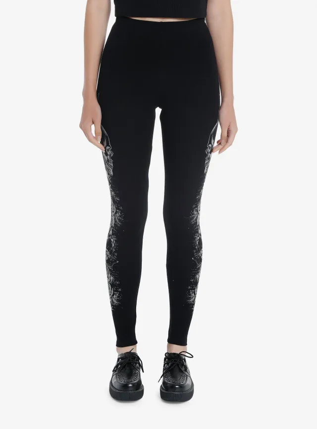 Social Collision Translucent Damask Velvet Flare Leggings