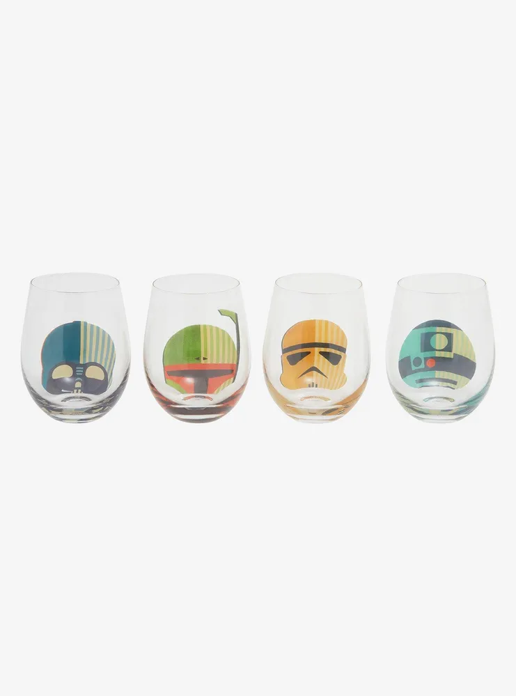 JoyJolt Star Wars Helmets Wine Glass Set