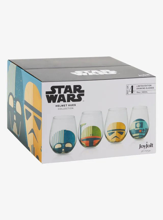 JoyJolt Star Wars Helmet Hues 19 oz. Stemless Drinking Glasses (Set of 4)