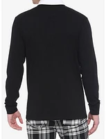Black Chain White Collar Long-Sleeve Shirt
