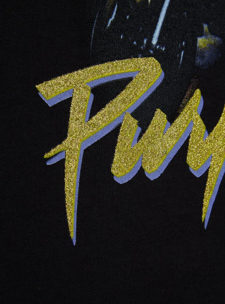 Prince Purple Rain Glitter Logo Boyfriend Fit Girls T-Shirt