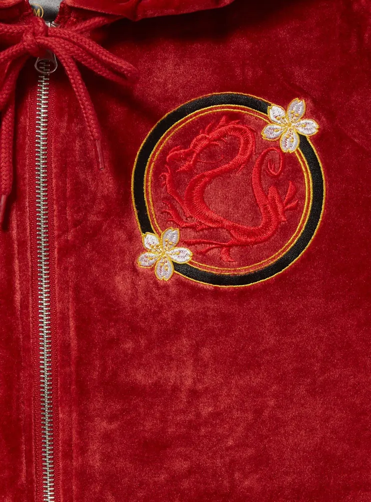 Disney Mulan Red Velour Women's Zip Hoodie - BoxLunch Exclusive