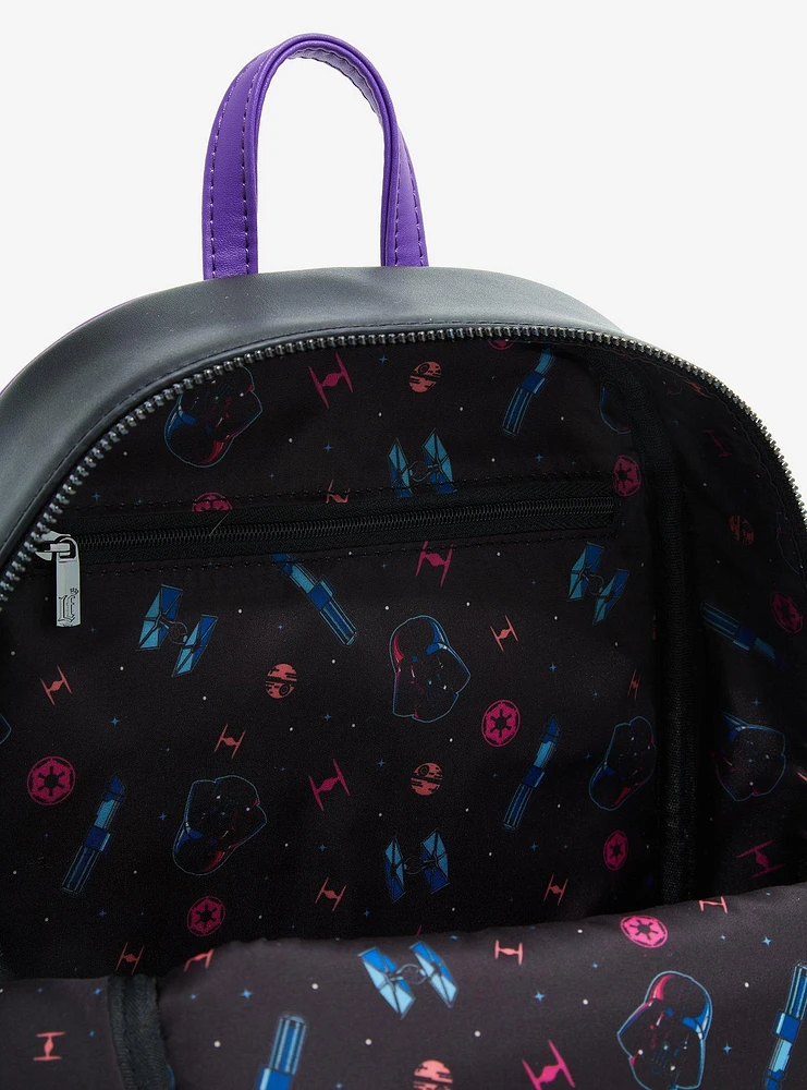 Loungefly Star Wars Darth Vader Colorful Dark Side Portrait Glow-in-the-Dark Mini Backpack - BoxLunch Exclusive