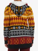 Studio Ghibli Howl's Moving Castle Calcifer Fair Isle Sherpa Girls Open Cardigan