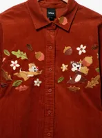Disney Chip & Dale Fall Foliage Corduroy Women's Plus Button-Up Top - BoxLunch Exclusive