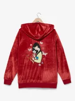 Disney Mulan Red Velour Women's Plus Zippered Hoodie - BoxLunch Exclusive