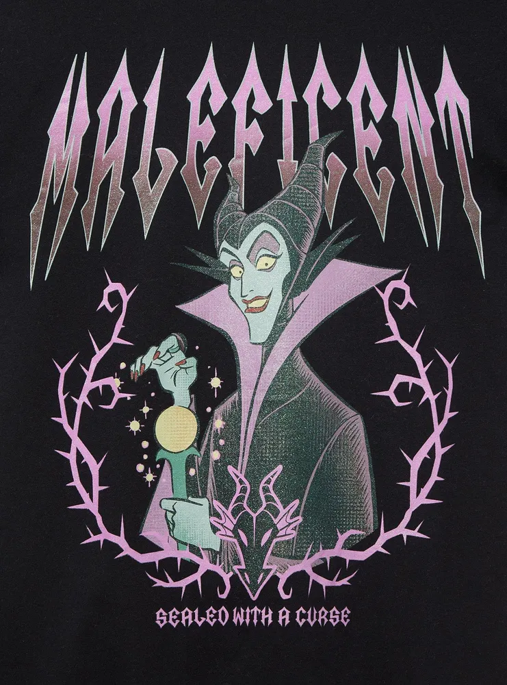 Disney Sleeping Beauty Maleficent Glitter Portrait T-Shirt - BoxLunch Exclusive
