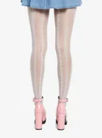 Cream Floral Detail Tights