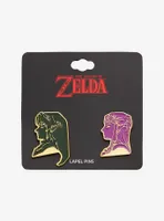 Nintendo The Legend of Zelda Link & Zelda Silhouette Enamel Pin Set - BoxLunch Exclusive