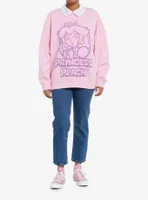 Super Mario Princess Peach Collared Girls Sweatshirt