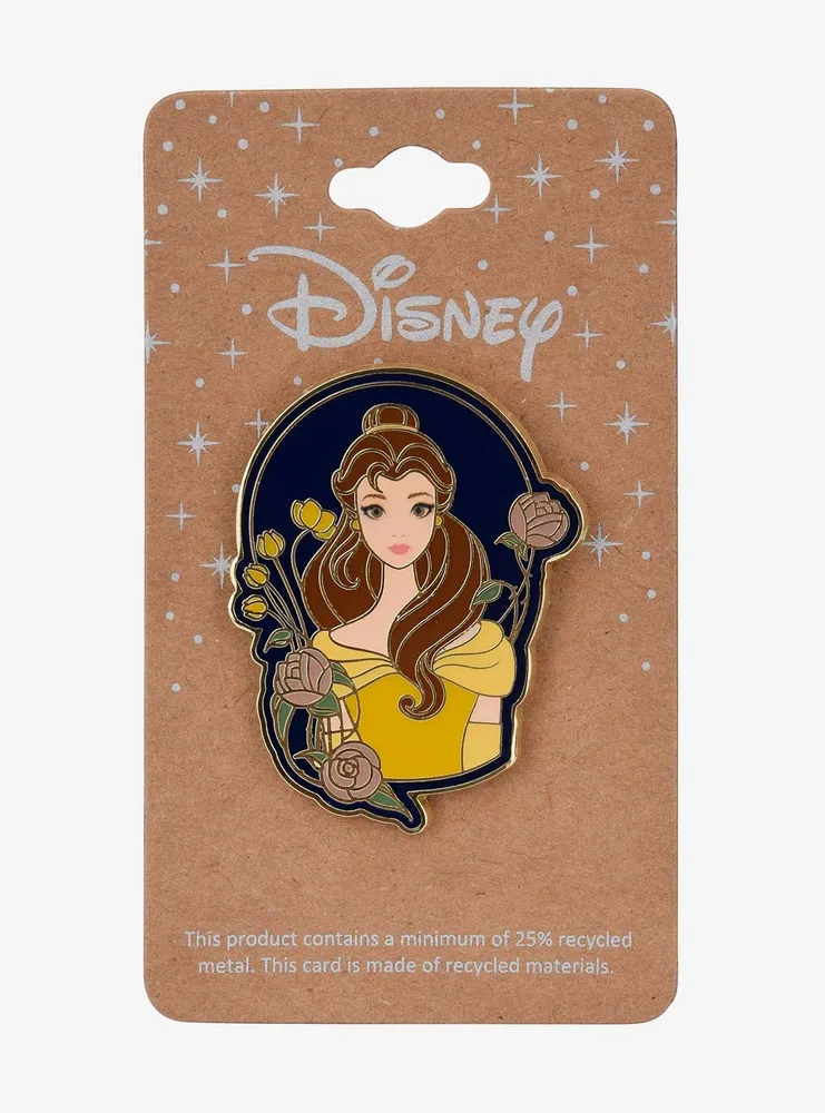 Disney Beauty and the Beast Belle Floral Portrait Enamel Pin - BoxLunch Exclusive