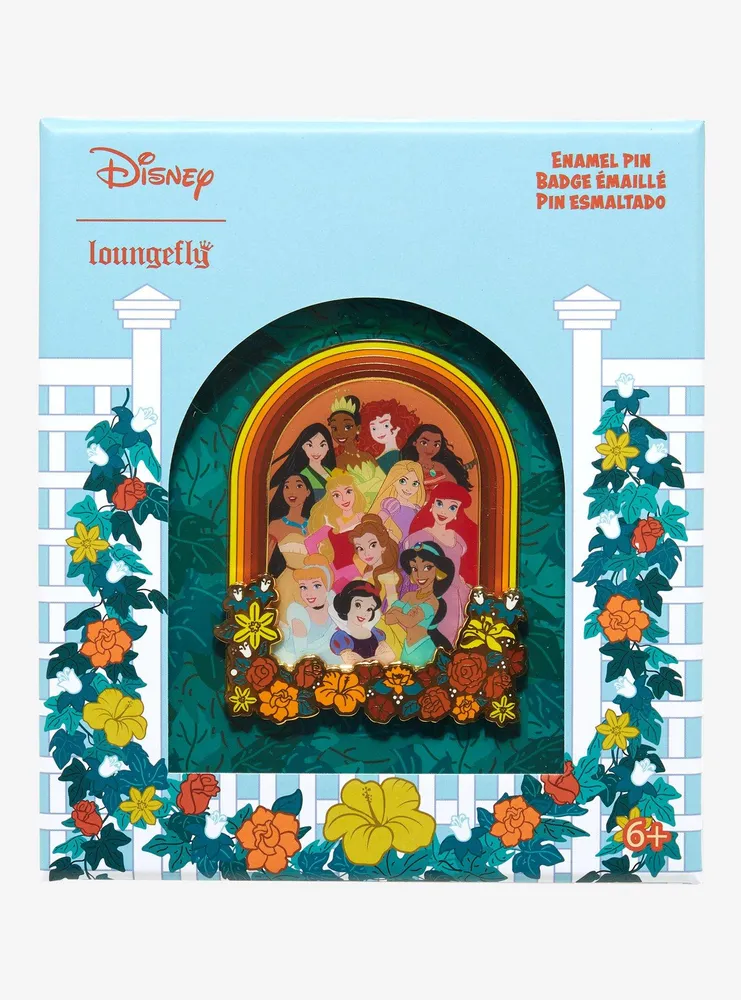 Loungefly Disney Princesses Floral Limited Edition Enamel Pin - BoxLunch Exclusive