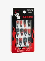 Kuromi Devil Flames Faux Nail Set