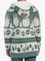 Studio Ghibli My Neighbor Totoro Fair Isle Sherpa Girls Open Cardigan