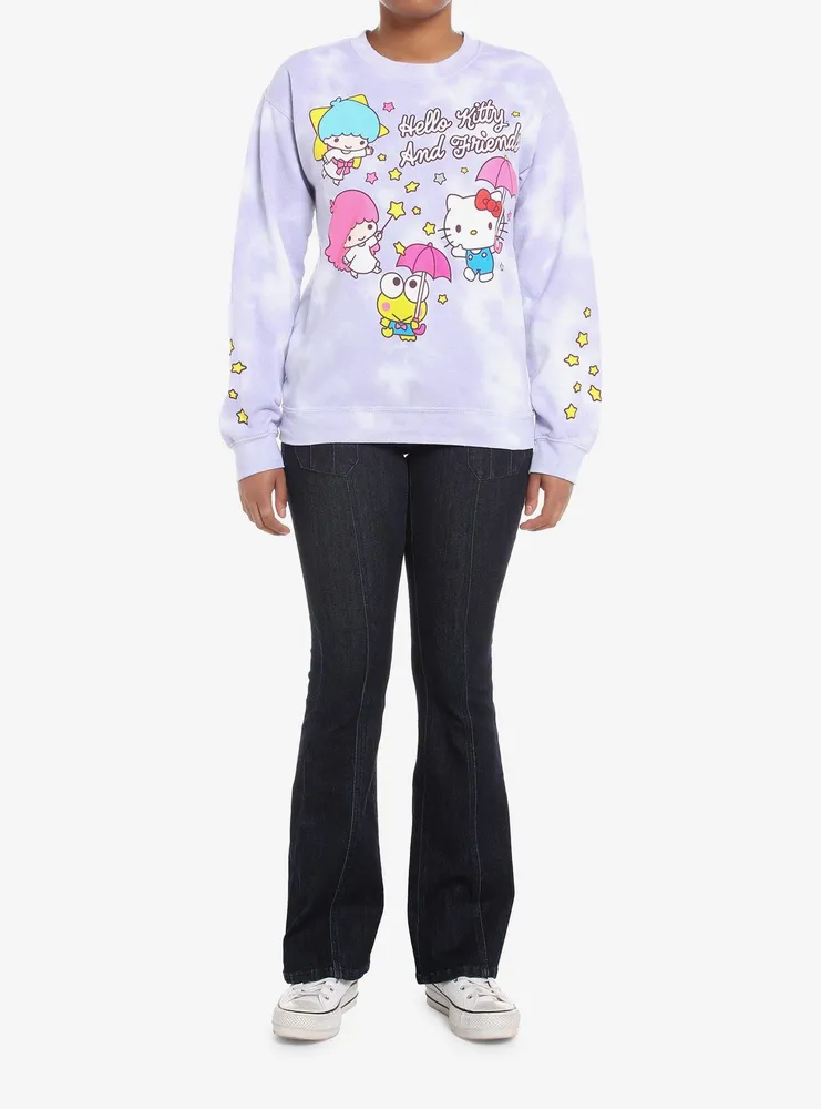 Hello Kitty And Friends Stars Lavender Tie-Dye Girls Sweatshirt