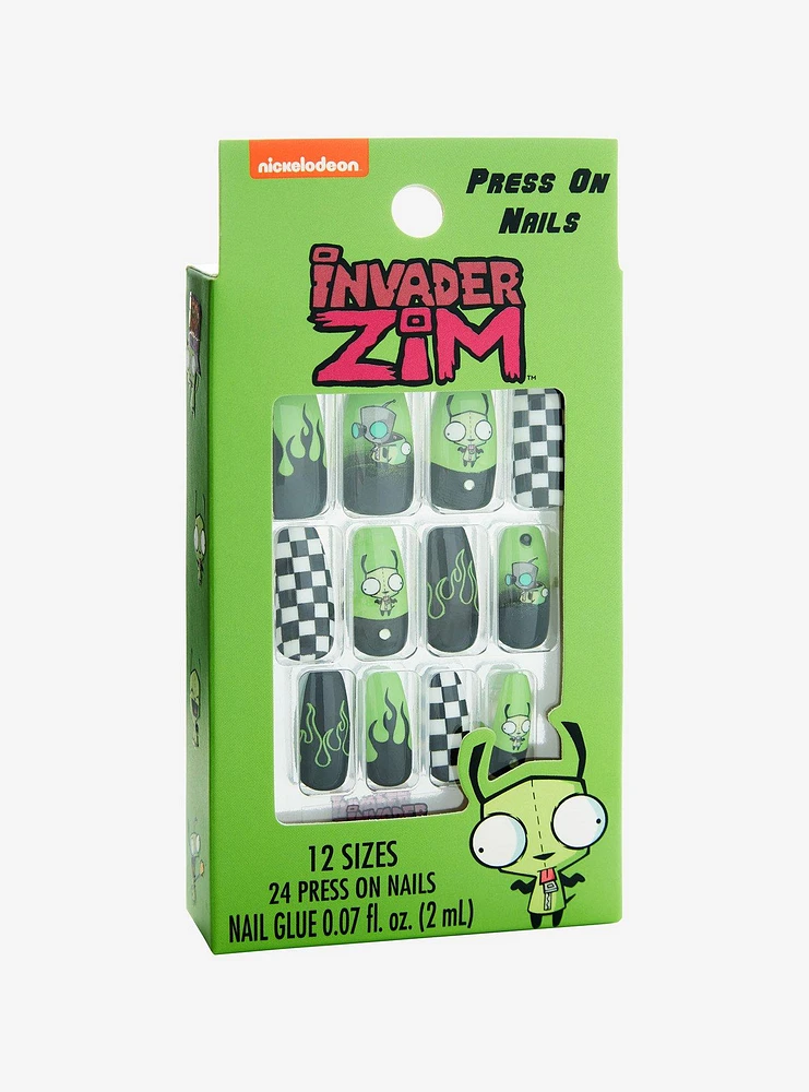 Invader Zim GIR Flame Faux Nail Set