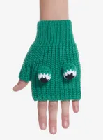 Frog 3D Eyes Knit Fingerless Gloves