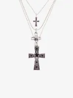 Social Collision Chunky Cross Necklace Set