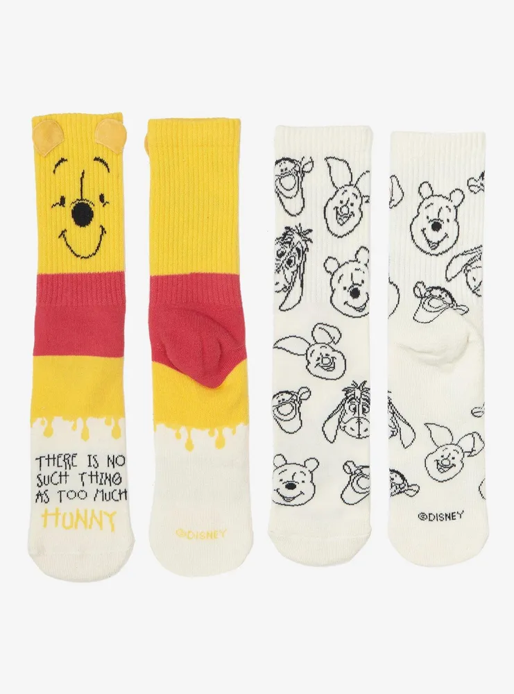 Disney Winnie The Pooh Friends Crew Socks 2 Pair