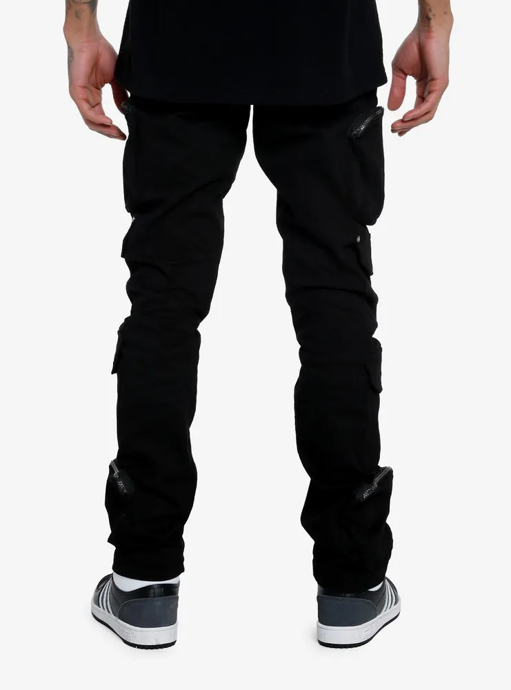 Black Zipper Cargo Pants