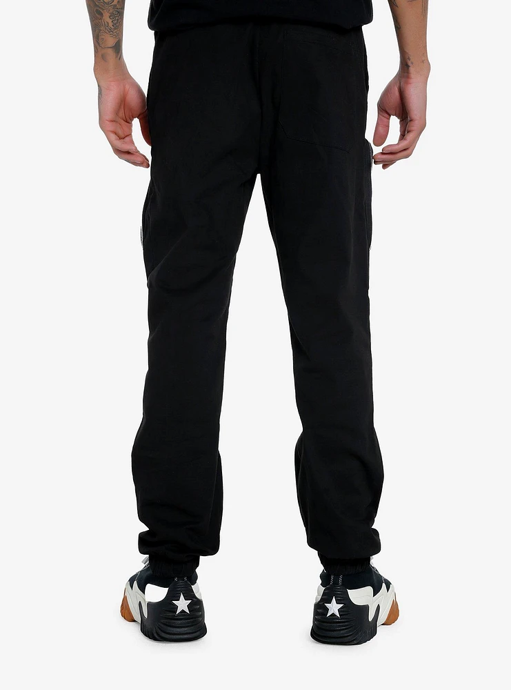 Black Multi-Pocket Cargo Jogger Pants