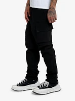 Black Stitched Cargo Pants