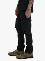 Black Tactical Strap Pocket Cargo Pants