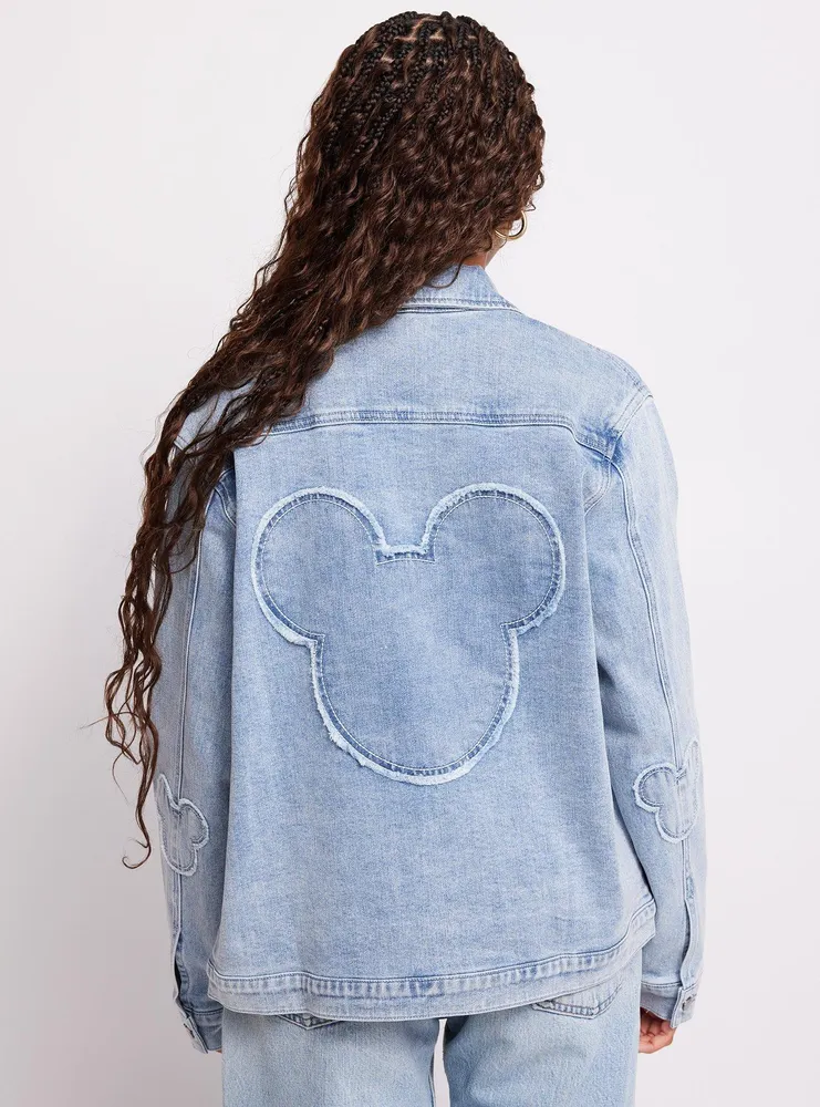 Samii Ryan Disney Mickey Mouse Silhouette Oversized Denim Jacket