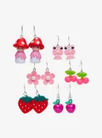 Sweet Society Strawberry Mushroom Figural Earring Set
