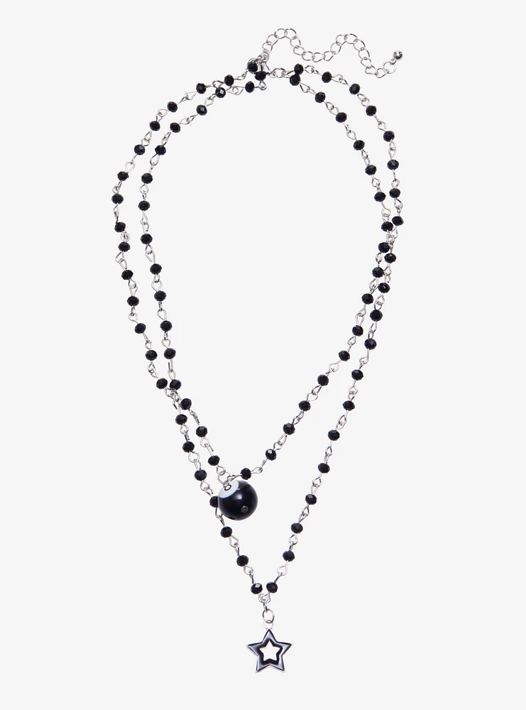 8 Ball Star Bead Layered Necklace