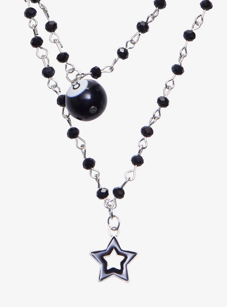 8 Ball Star Bead Layered Necklace