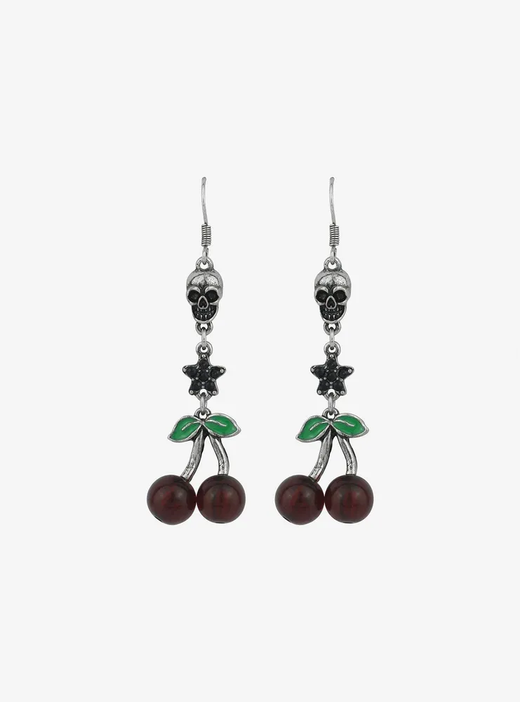 Social Collision Cherry Skull Drop Earrings