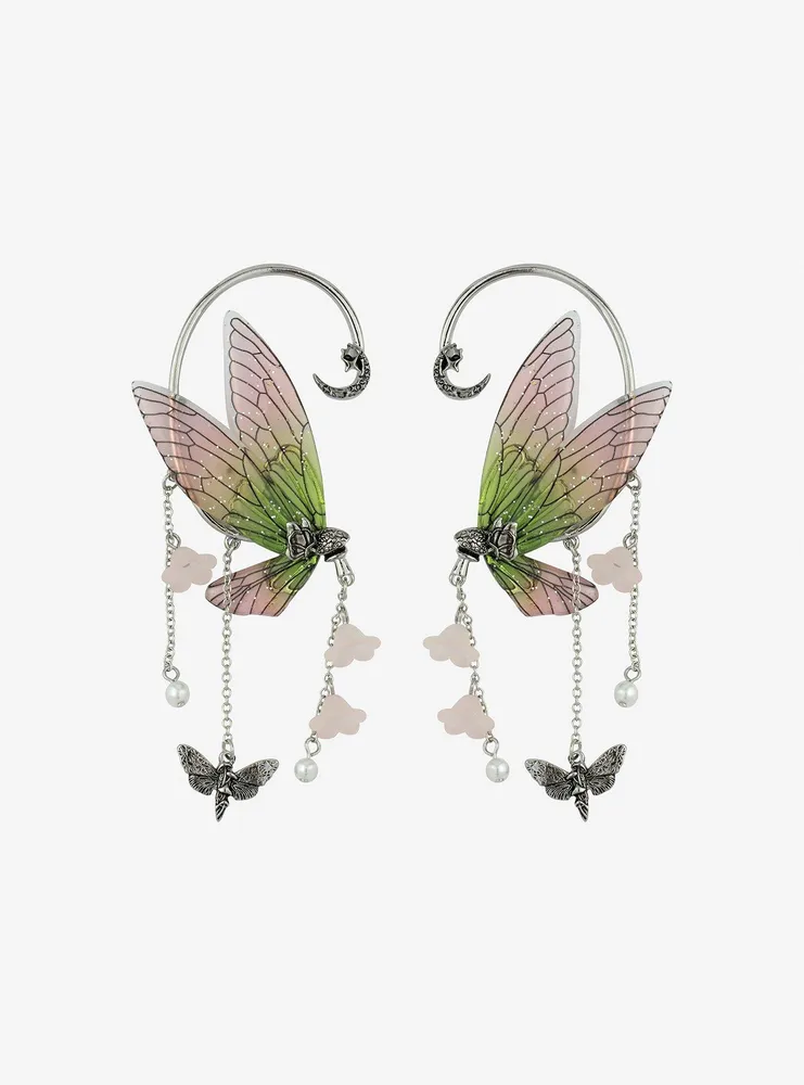 Thorn & Fable Green Butterflies Ear Cuffs