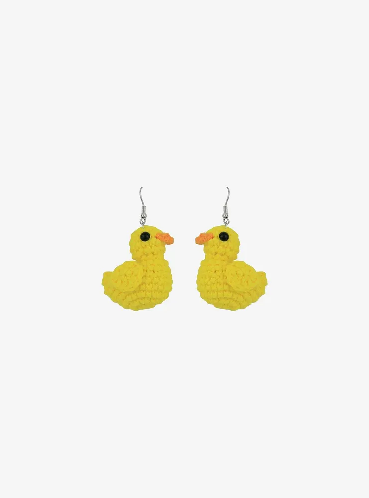 Rubber Duck Crochet Earrings