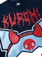 Kuromi Devil Red Glitter Boyfriend Fit Girls T-Shirt