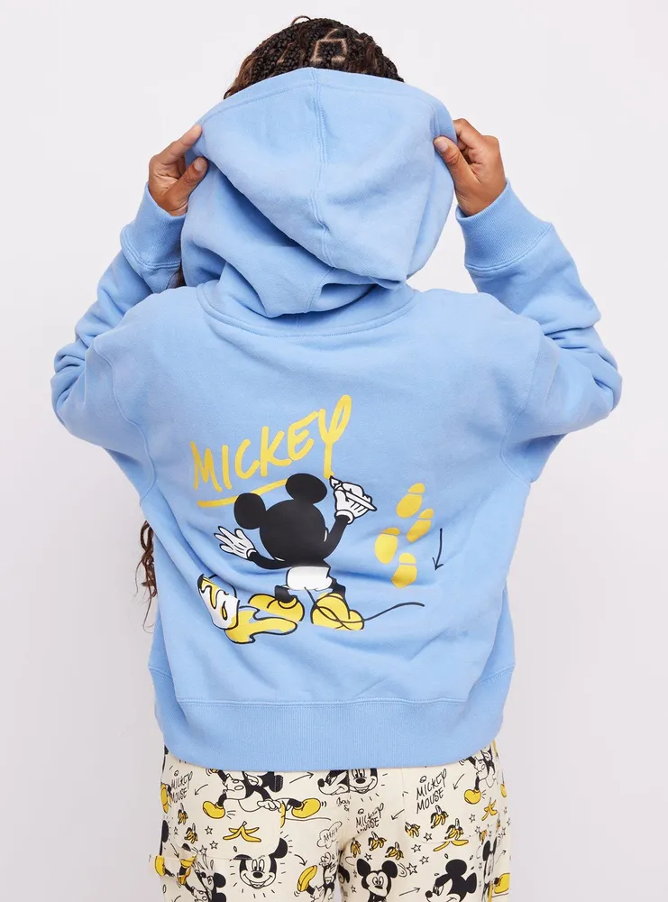 Samii Ryan Disney Mickey Mouse Paint Cropped Zippered Hoodie