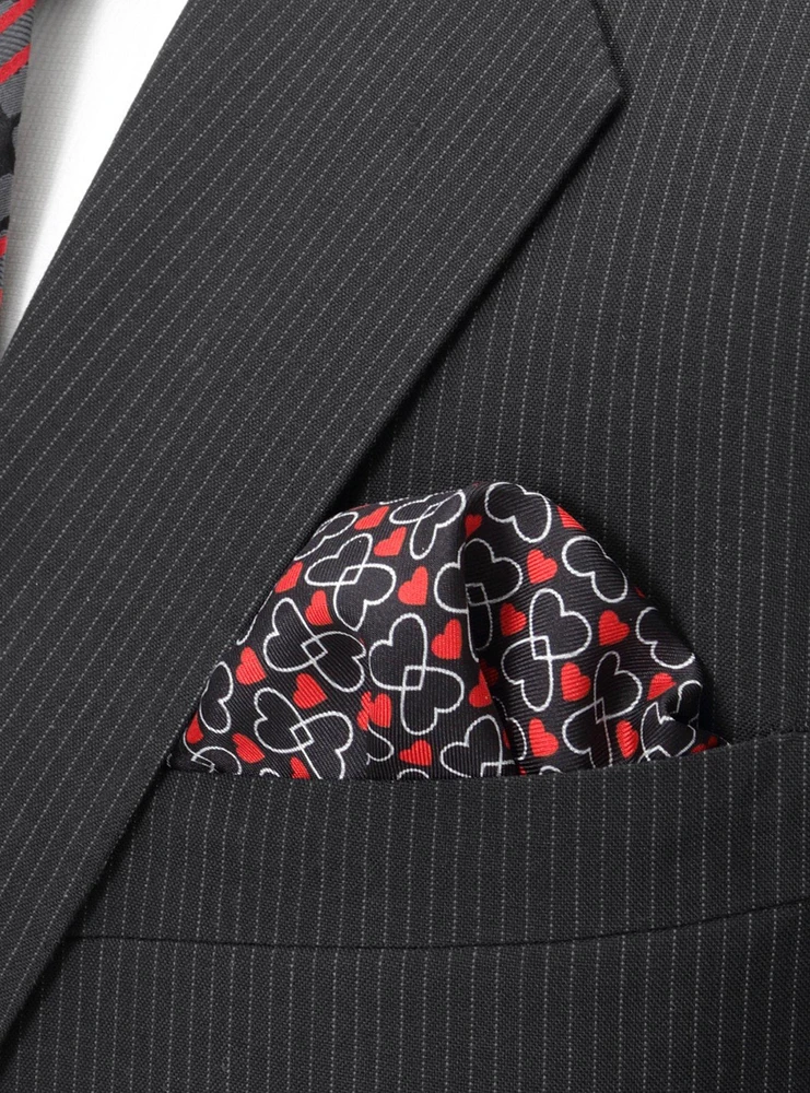 Intertwined Hearts Pocket Square