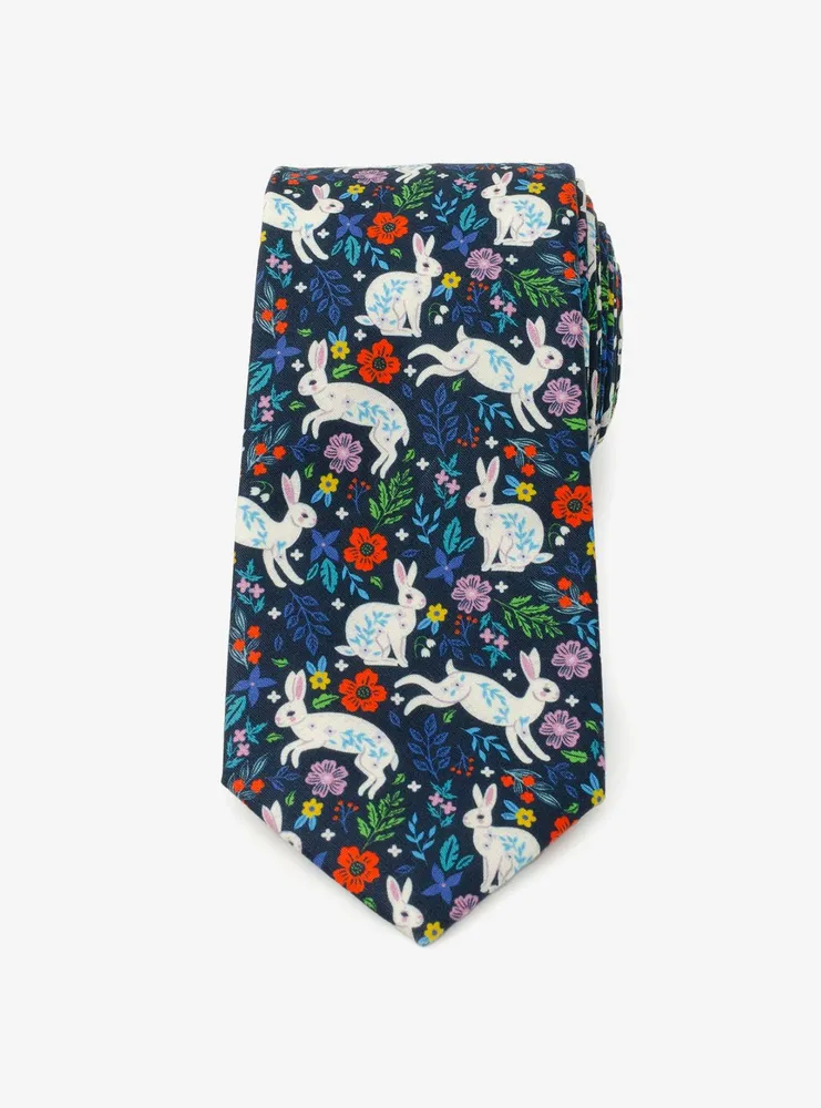 Floral Rabbit Men's Tie