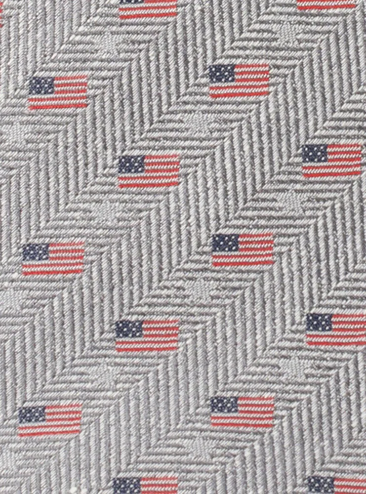 American Flag Grey Men's Tie