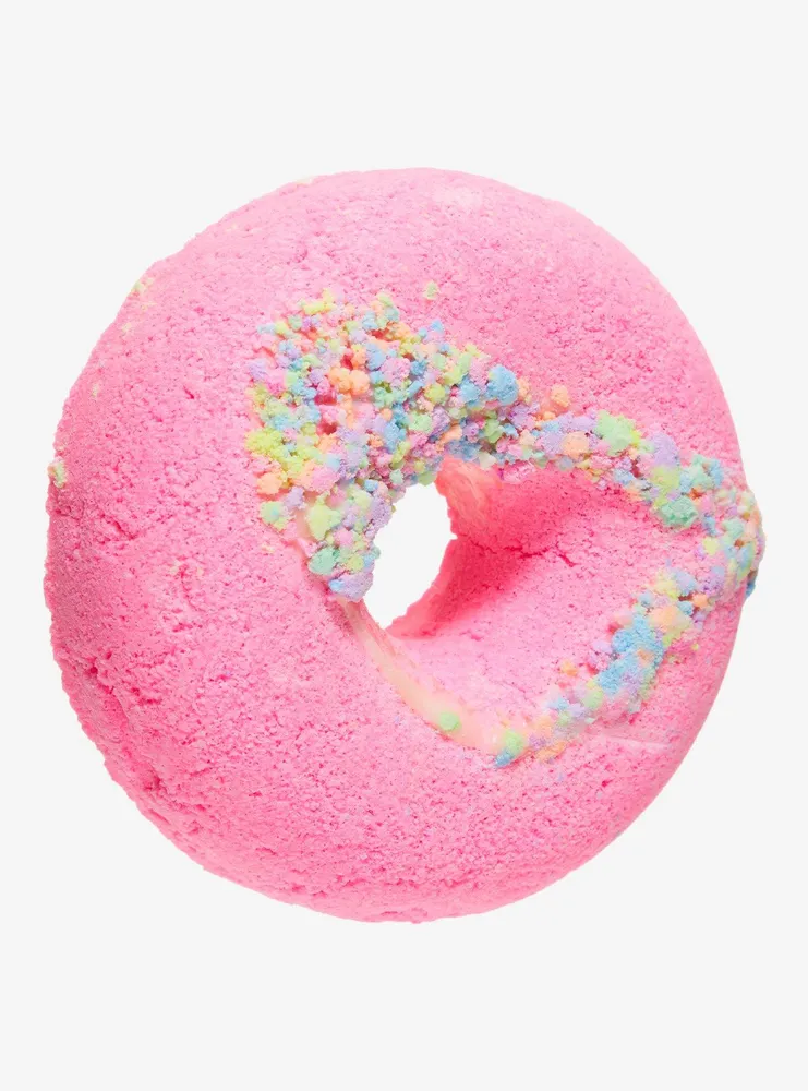 Pink Donut Bath Bomb With Smile Face Sticker